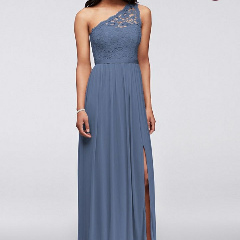 Davids bridal - Long one shoulder bridesmaid dress